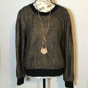EXPRESS METALLIC CREW NECK PULLOVER SWEATER SIZE S/P 🎼 Get your metal on…